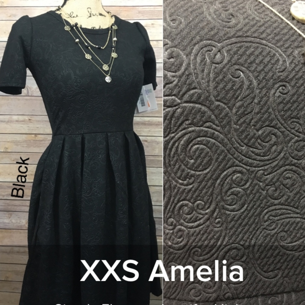 LuLaRoe Amelia Dress XXS Black